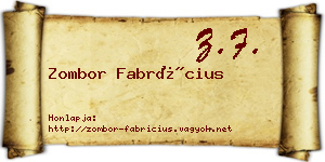 Zombor Fabrícius névjegykártya